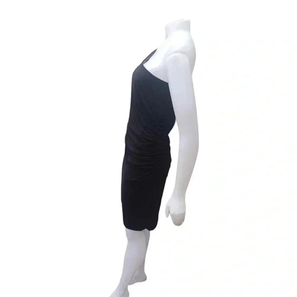 Le Chateau Sexy  One Sleeve Black Stretch Mini Dress Size Large - Picture 4 of 13